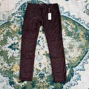 NEW $188 AG Adriano Goldschmied the legging super skinny corduroy brown pants